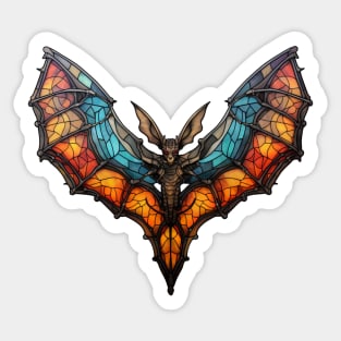 Stained Glass Halloween Bat Sticker